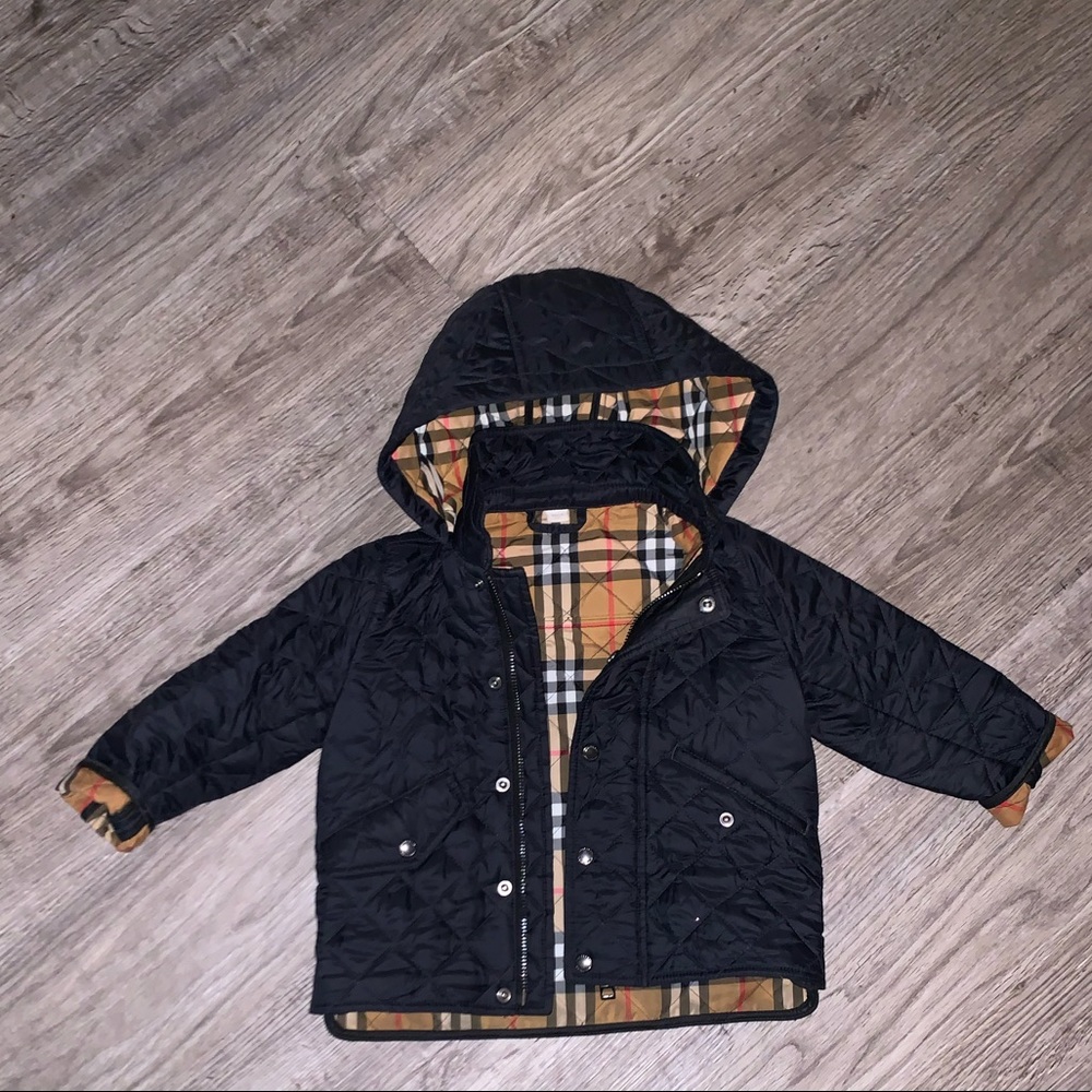 Burberry Detachable Hood Diamond Quilted Jacket